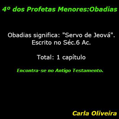 Obadias - Profetas Menores - Os 12 Profetas Menores